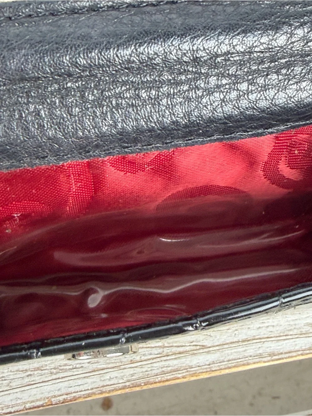 Brighton black crocodile embossed lipstick case or small accessory holder.